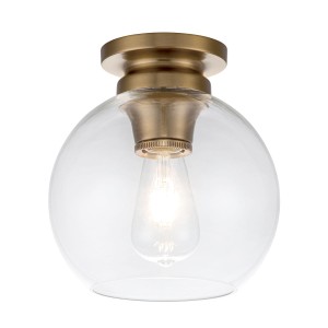 Lampa sufitowa plafon Tabby Elstead Lighting przezroczyste szkło oksydowany mosiądz.