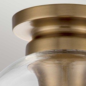 Lampa sufitowa plafon Tabby Elstead Lighting z oksydowanego mosiądzu i szkła przezroczystego.