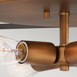 Lampa sufitowa plafon Fulton Elstead Lighting 4xE27 60 W w kolorze stali brązowej.