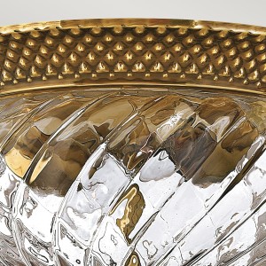 Lampa sufitowa plafon Plantation Elstead Lighting mosiądz szkło.