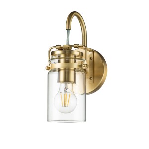 Lampa sufitowa plafon Brinley Elstead Lighting, mosiądz i szkło.