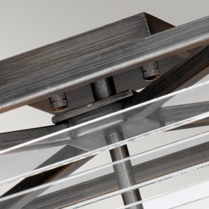 Lampa sufitowa plafon Louvre Elstead Lighting 4xE27 60 W Stal, Szkło Szary - detal montażu.