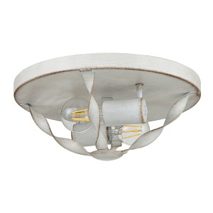 Lampa sufitowa plafon Bradbury Elstead Lighting biała stal 2xE14.