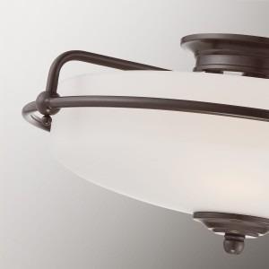 Lampa sufitowa plafon Griffin Elstead Lighting stal szkło opalowe brąz palladiański.