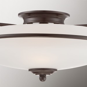 Lampa sufitowa plafon Griffin Elstead Lighting 3xE27 60 W Stal, Szkło opalowe Brąz palladiański