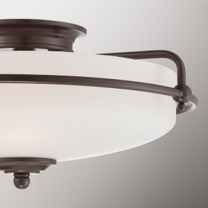 Lampa sufitowa plafon Griffin Elstead Lighting 3xE27 60 W Stal Szkło opalowe Brąz palladiański