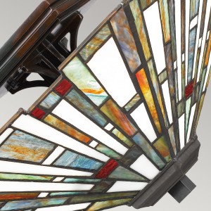 Lampa sufitowa plafon Maybeck Elstead Lighting witraż Ciemny brąz.