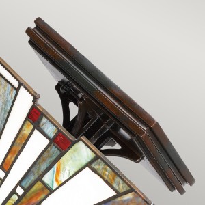 Lampa sufitowa plafon Maybeck Elstead Lighting w kolorze ciemnego brązu, wykonana z żywicy i szkła.