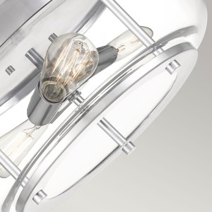 Lampa sufitowa plafon Trilogy Elstead Lighting z polerowanego chromu i szkła.