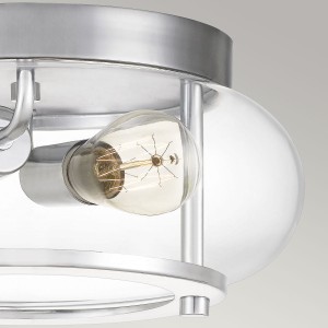 Lampa sufitowa plafon Trilogy Elstead Lighting 2xE27 40 W, stal i przezroczyste szkło, polerowany chrom.