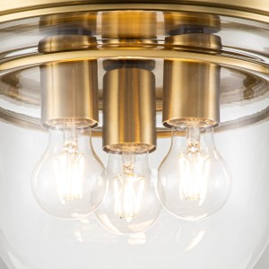 Lampa sufitowa plafon Whistling Elstead Lighting 3xE27 40 W z żarówkami led w stylu industrialnym.