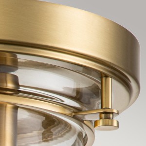 Lampa sufitowa plafon Whistling Elstead Lighting 3xE27 40 W stal szkło szczotkowany mosiądz.