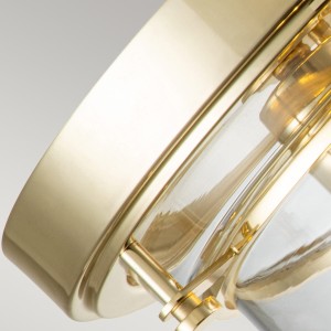 Lampa sufitowa plafon Whistling Elstead Lighting 3xE27 40 W Stal, Szkło Polerowany mosiądz detal.