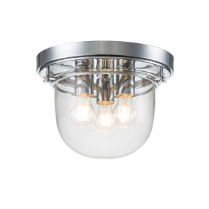 Lampa sufitowa plafon Whistling Elstead Lighting 3xE27 40 W Stal Szkło Polerowany chrom.
