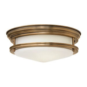 Lampa sufitowa plafon Hadrian QN-HADRIAN-FS-BR-OPAL Quintiesse 2xE27 40W Stal, Trawione szkło opalowe Szczotkowany brąz