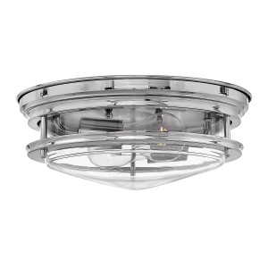 Lampa sufitowa plafon Hadrian Elstead Lighting 2xE27 40W Stal Szkło Chrom.