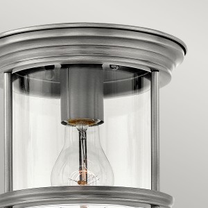 Lampa sufitowa plafon Hadrian Elstead Lighting 1xE27 60W stal szkło antyczny nikiel.