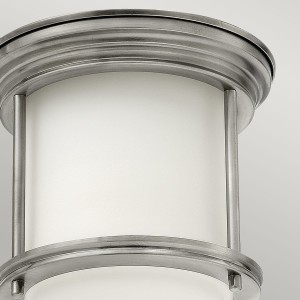 Lampa sufitowa plafon Hadrian Elstead Lighting 1xE27 60W Stal, Trawione szkło opalowe Antyczny nikiel