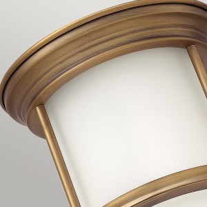 Lampa sufitowa plafon Hadrian Elstead Lighting stal trawione szkło opalowe brąz