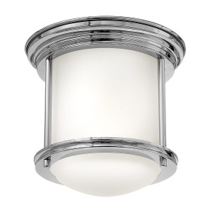 Lampa sufitowa plafon Hadrian Elstead Lighting 1xE27 60W Stal, Trawione szkło opalowe Chrom.