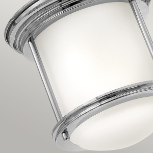 Lampa sufitowa plafon Hadrian Elstead Lighting 1xE27 60W Stal Trawione szkło opalowe Chrom