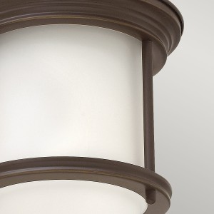 Lampa sufitowa plafon Hadrian Elstead Lighting opalowe szkło brąz.