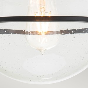 Lampa sufitowa plafon Somerset Elstead Lighting z bąbelkami powietrza, szkło, stal, E27, 60W.