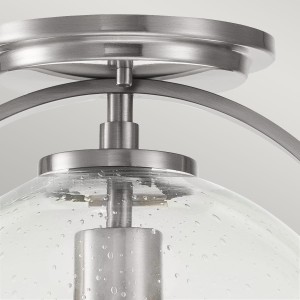 Lampa sufitowa plafon Somerset Elstead Lighting z bąbelkowym szkłem nikiel.
