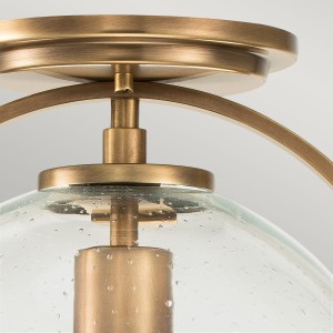 Lampa sufitowa plafon Somerset Elstead Lighting stal szkło bąbelki powietrza mosiądz.