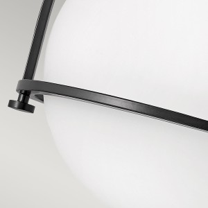 Lampa sufitowa plafon Somerset Elstead Lighting 1xE27 60W Stal, Szkło opalowe Czarne.