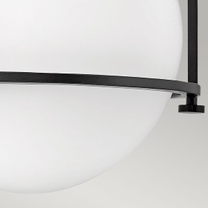 Lampa sufitowa plafon Somerset Elstead Lighting 1xE27 60W Stal, Szkło opalowe Czarne.