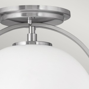Lampa sufitowa plafon Somerset Elstead Lighting 1xE27 60W stal szkło opalowe szczotkowany nikiel.
