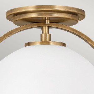 Lampa sufitowa plafon Somerset Elstead Lighting stal opalowe szkło stary mosiądz.