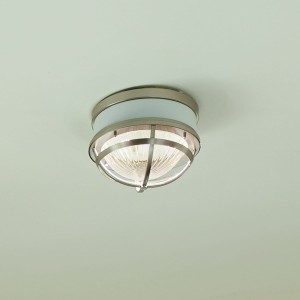 Lampa sufitowa plafon Tollis Elstead Lighting 2xE27 40W Stal, Szkło żebrowane Białe, Szczotkowany nikiel.