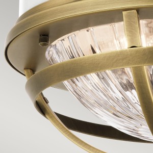 Lampa sufitowa plafon Tollis Elstead Lighting 2xE27 40W stal, szkło żebrowane.