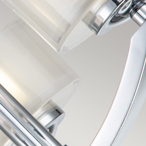 Lampa sufitowa plafon Meridian Elstead Lighting 3xG9 LED z polerowanym chromem i szkłem opalowym.