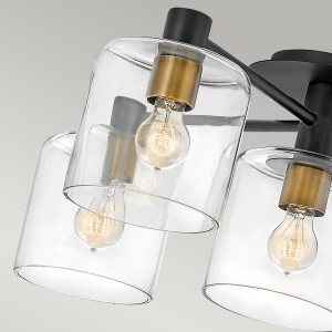 Lampa sufitowa/żyrandol Axel Elstead Lighting 5xE27 60W Stal Szkło Czarne Stary mosiądz.