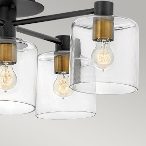 Lampa sufitowa Axel Elstead Lighting z pięcioma żarówkami E27, stalowo-szklane klosze.