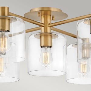 Lampa sufitowa/żyrandol Axel Elstead Lighting 5xE27 60W Stal, Szkło Stary mosiądz