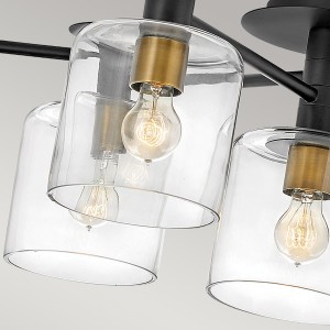 Lampa sufitowa/żyrandol Axel Elstead Lighting, stal i szkło, czarne i stary mosiądz, 7xE27 60W.