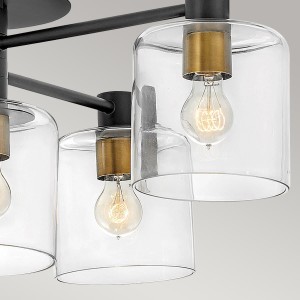 Lampa sufitowa Axel Elstead Lighting z żarówkami E27 i kloszem ze szkła.