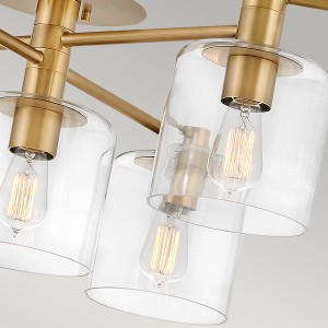 Lampa sufitowa/żyrandol Axel Elstead Lighting 7xE27 60W Stal, Szkło Stary mosiądz.