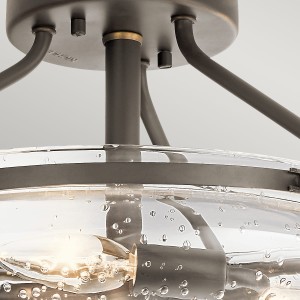 Lampa sufitowa plafon Belle Elstead Lighting 3xE14 40W Stal, Szkło z bąbelkami powietrza Stary brąz