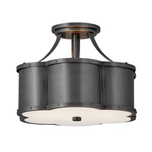 Lampa sufitowa plafon Chance QN-CHANCE-SF-S-BLB Quintiesse 2xE27 60W Stal, Trawione szkło opalowe Czarne