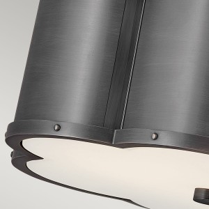 Lampa sufitowa plafon Chance Elstead Lighting 2xE27 60W Stal, Trawione szkło opalowe Czarne - zbliżenie na detal konstrukcji.