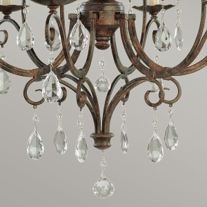 Lampa wisząca Chateau Elstead Lighting z kryształowymi ozdobami.