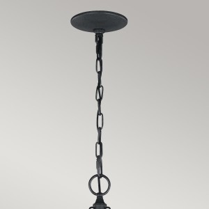 Lampa wisząca/żyrandol Nori Elstead Lighting na metalowym łańcuchu.
