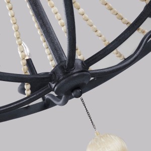 Lampa wisząca/żyrandol Nori Elstead Lighting 6xE14 detal, stal i drewno, stary cynk.