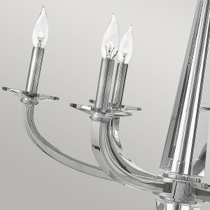 Lampa wisząca żyrandol Ascher Elstead Lighting 6xE14 60W Stal Kryształ Polerowany nikiel