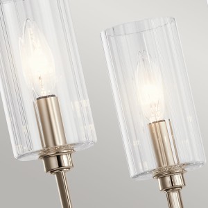 Lampa wisząca Kimrose Elstead Lighting, szklane klosze, polerowany nikiel.